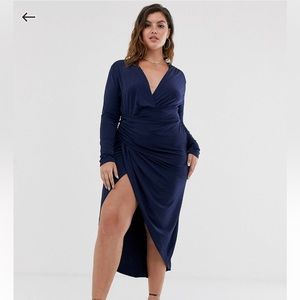 ASOS Navy Slit Dress